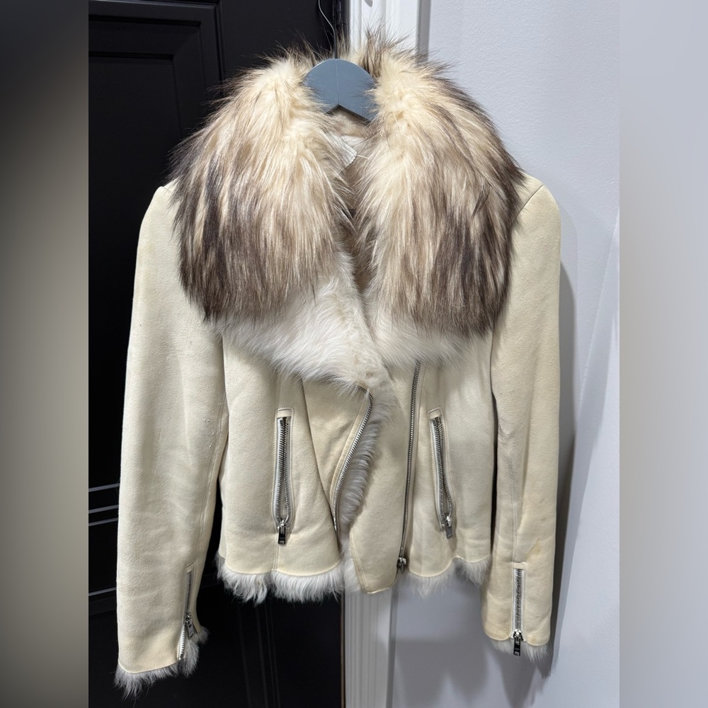 Prada suede white vintage coat.